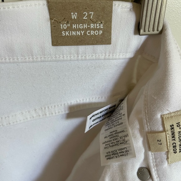 Madewell 10” High Rise Skinny Crop White Button-Front Denim Jeans 27 - Picture 7 of 9